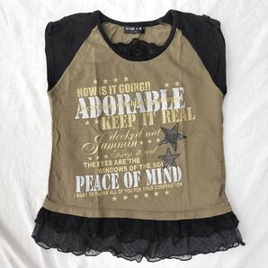 Tシャツ 150 パンク フェアリーグランジ 平成女児 Y2K 英字 ラメ
