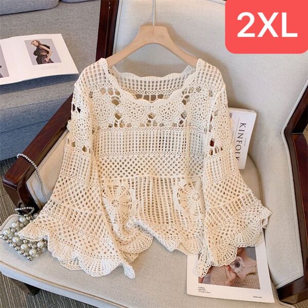レディース サマーニット レース 花柄 春 夏 トップス Tシャツ SLUD041
