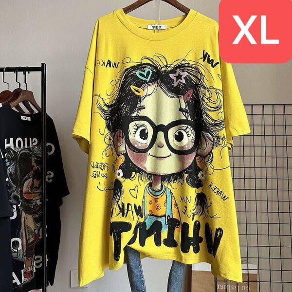 半袖tシャツ レディース トップス カットソー 薄手 イラスト プリント 夏 SLUD050