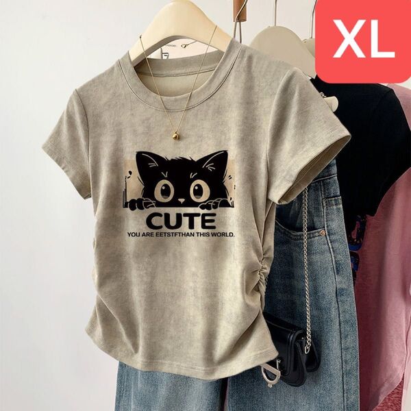 半袖tシャツ レディース トップス 半袖 プリント 夏 薄手 猫柄 SLUD030