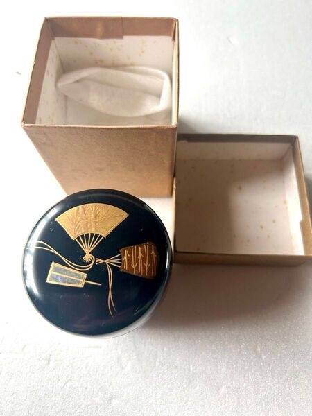 【山中漆器 棗 黒扇面 螺鈿】茶入 茶道具 抹茶碗 茶道 茶器 蒔絵