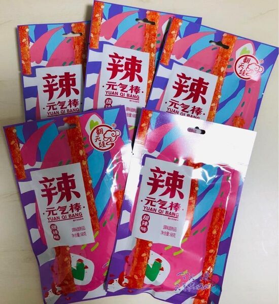 【5袋】元気棒辣条 ラーティアオ 翻天娃辣条 お菓子 大辣棒
