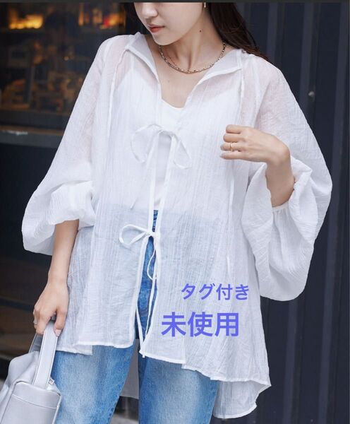 最終価格 2wayシアーボリュームスリーブブラウス CIAOPANIC TYPY 夏服 羽織り シースルー
