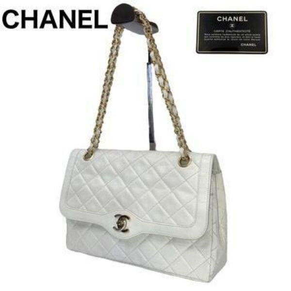 美品 CHANEL シャネル マトラッセ Wフラップ チェーン ショルダー ココマーク