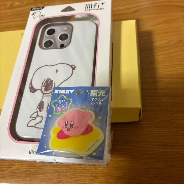 IIII fit iPhone15ケース スヌーピー & カービィ ステッカー 2個セット