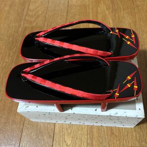 下駄 レディース 黒 赤 和傘 新品未使用