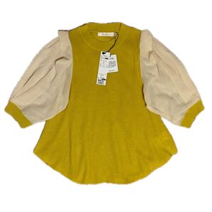 新品 COCO DEAL袖シフォン サマーニットトップス