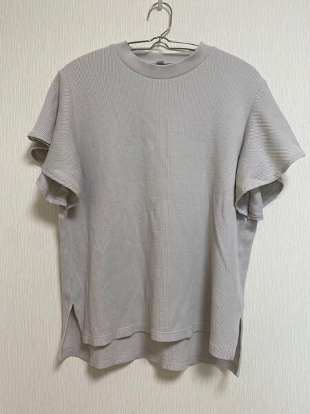 ワッフル袖フレアTシャツ グローバルワーク M