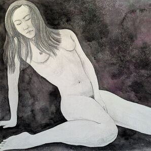 篠田雅典作、裸婦習作19891029、P8号額装