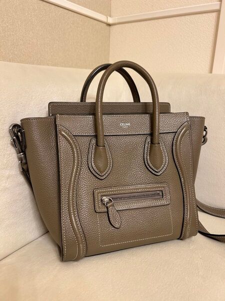 CELINE セリーヌ ラゲージ マイクロショッパー カーキ