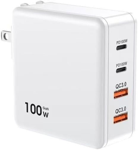【新品】USB-C 100W PD急速充電器 4ポート GaN搭載 プラグ式 充電器 100w 急速充電器 軽量 折りたたみプラグ