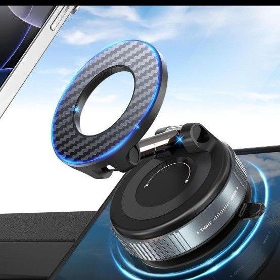 真空吸着式スマホホルダー MagSafe対応 手動真空吸着 360°角度調整 スマホホルダー 吸盤マウント 車載マウント K007