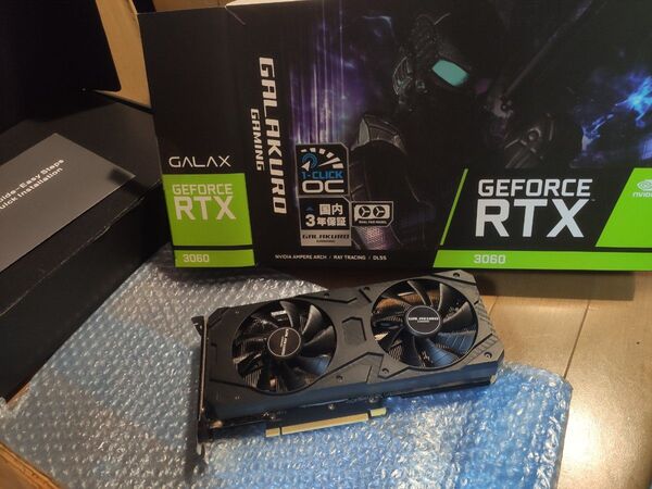 グラフィックボード GeForce RTX3060 12GB 玄人志向 GALAKURO GAMING 動作確認済み