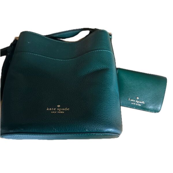 kate spade ショルダーバッグ&ミニウォレット2点セット グリーン