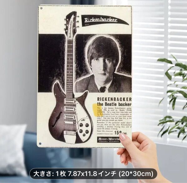Rickenbacker ビートルズ ジョン・レノン ブリキ看板