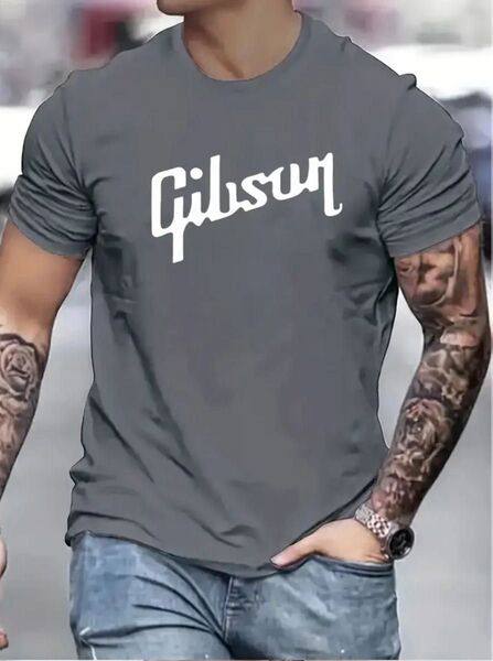 Lサイズ Gibson ロゴTシャツ グレー