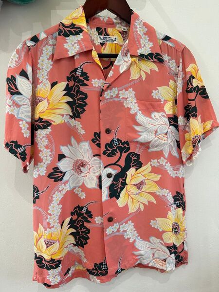 SUNSURF サンサーフ アロハシャツ フラワー柄 レーヨン sizeS ハワイアンシャツ 東洋エンタープライズ テーラー東洋