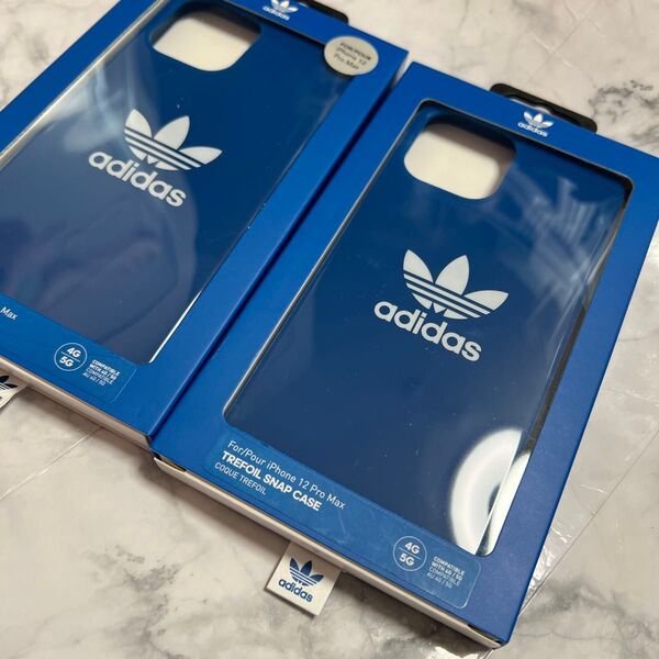 【2個セット】adidas iPhone12ProMax用スマホケース トレフォイル柄