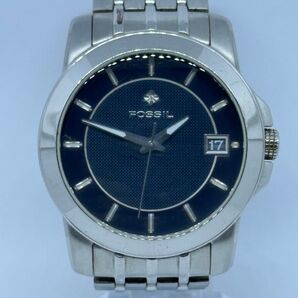 美品 FOSSIL フォッシル FS-4438 110906 ビッグフェイス ステンレス デイト オリジナル
