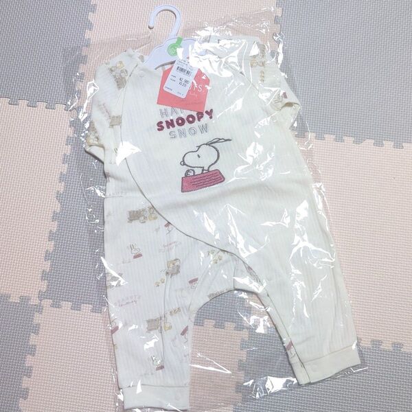 PEANUT SNOOPY 長袖 ロンパース カバーオール 60-70サイズ