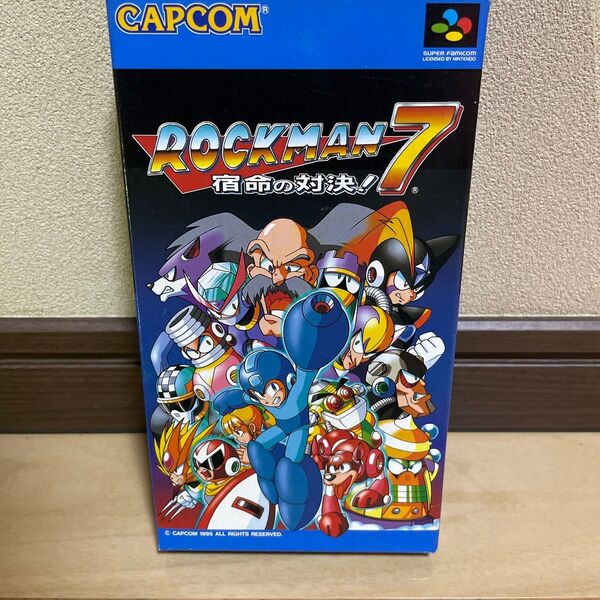 スーパーファミコンソフト ロックマン7宿命の対決!説明書ハガキ付き注意書き付き
