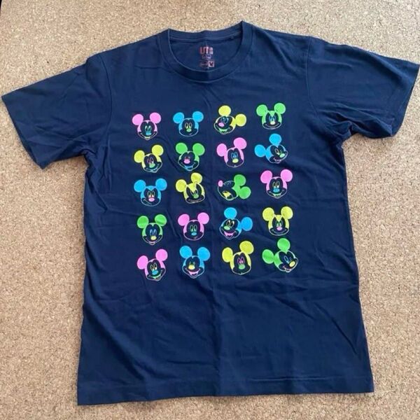 UT ミッキーマウス 半袖Tシャツ ネイビー Lサイズ