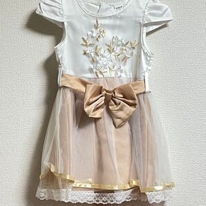 女の子 フォーマルドレス 刺繍 チュール 結婚式 発表会 18-24M