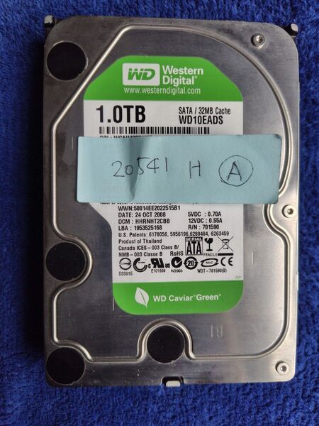 WD10EADS Western Digital 1TB 3.5 SATA HDD 正常 20541時間 送料無料 A