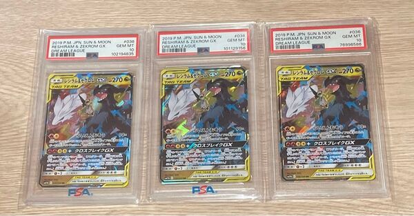 レシラム&ゼクロムGX RR PSA10 3枚 PSA10 ポケモンカード ポケモンカードゲーム トレカ GX ポケカ RR