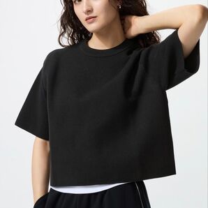 【新品未使用】UNIQLO ウォッシャブルミラノリブセーター 半袖