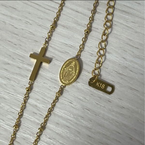 k18刻印入り ゴールドカラーネックレス 金ネックレス ペンダント【新品未使用品】