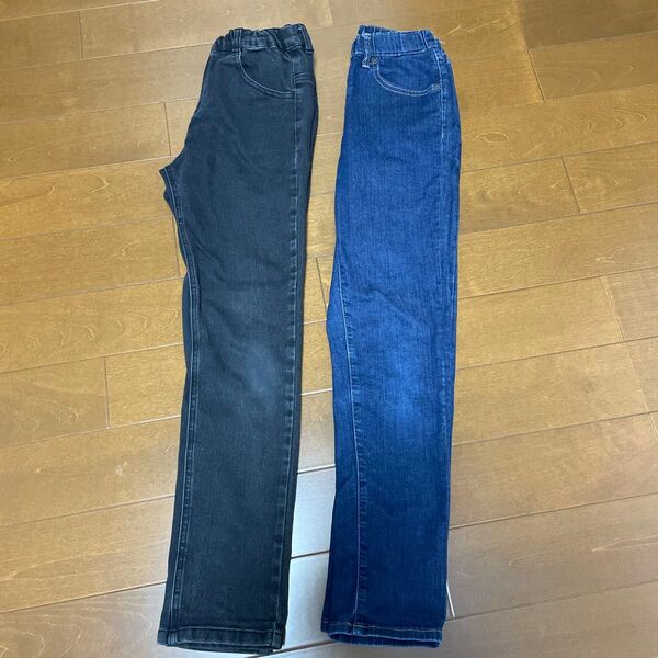 ユニクロ デニム 150cm MPS デニム 黒 150cm まとめ売り 長ズボン ジーパン ジーンズ