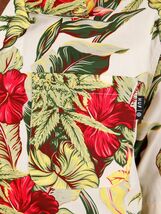 USA正規品 【S】 HUF ハフ 半袖 ボタンシャツ 総柄 アロハ ALOHA パラダイス リゾート PARAISO RESORT 刺しゅうロゴ WOVEN 白 ナチュラル_画像4