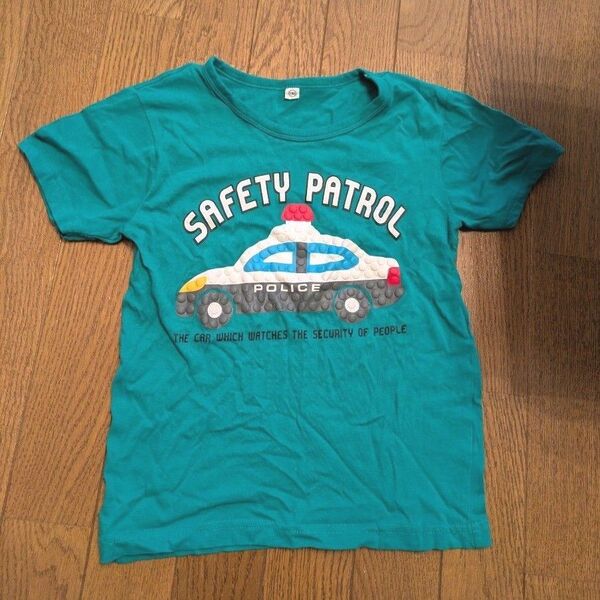 【新品】Tシャツ はたらくくるま パトカー グリーン 130