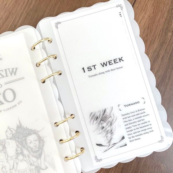 貯金リフィル オズの魔法使い モノクロ weekly A6 saving challenge