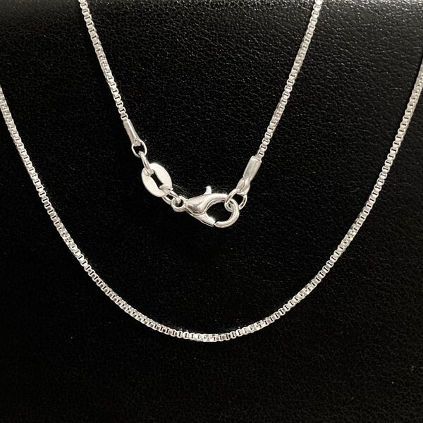 シルバー925 チェーンネックレス ベネチアン 長さ約45cm 幅約1mm シンプル 華奢 スリム NECKLACE