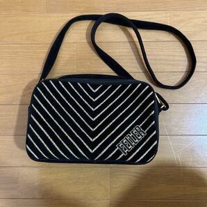FEILER ショルダーバッグ ストライプ ブラック×ゴールド
