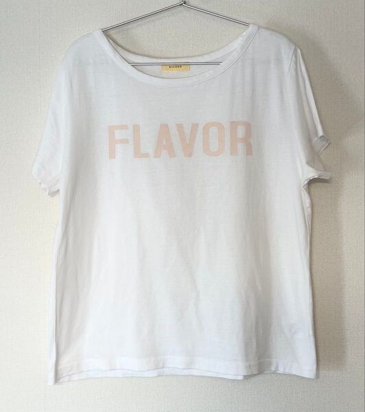 NICEED レディース半袖Tシャツ Tシャツ 半袖 半袖Tシャツ プリントTシャツ ホワイト 白 ロゴ プリント