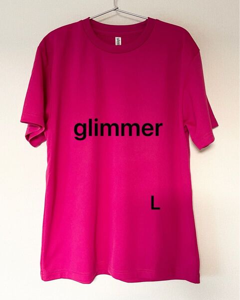 グリマー glimmer ドライTシャツ クルーネック ピンク L Tシャツ 半袖 速乾 無地 吸汗 スポーツ