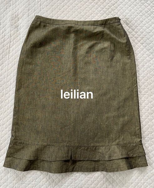 レリアン leilian ひざ丈スカート 朝 タイトスカート ブラウン M