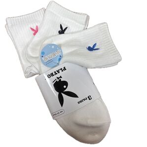 ナイガイPLAYBOY ソックス3足組 抗菌防臭23〜25㎝