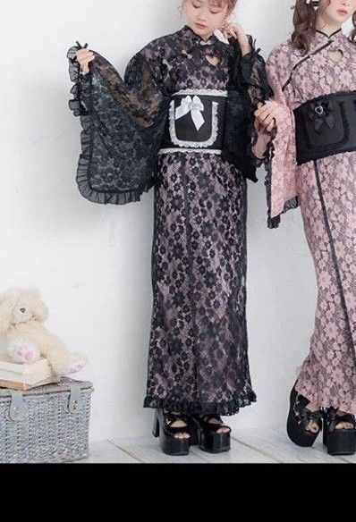 DearMyLove 胸元ハートチャイナレースセットアップセパレート浴衣 LL