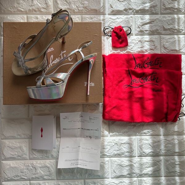 Christian Louboutin ルブタン オーロラ シルバー 37.5