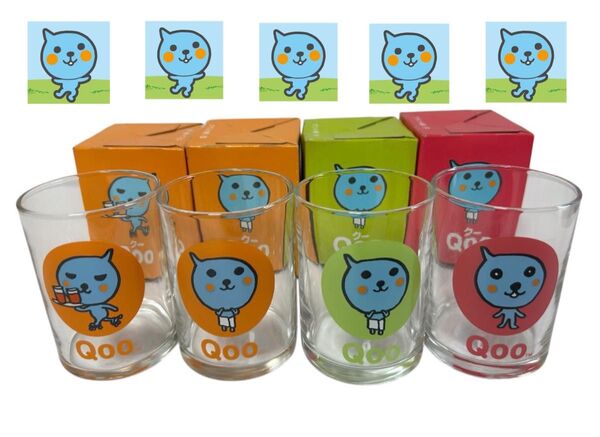【平成レトロ】未使用 箱付き コカ・コーラ Qoo クー グラス 4個 当時物