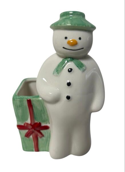 The Snowman スノーマン 陶器製 一輪挿し 花瓶 ペン差し 置物 インテリア
