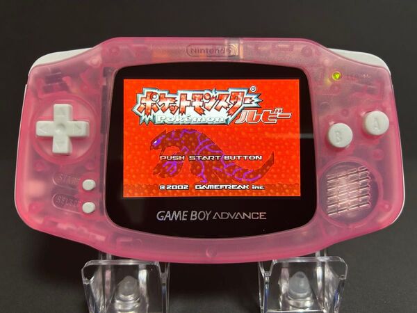ゲームボーイアドバンス本体 クリアピンク ips液晶 カスタム