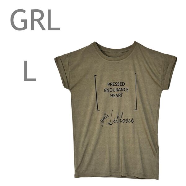 GRL/グレイル プリントTシャツ トップス カットソー 半袖 シンプル L