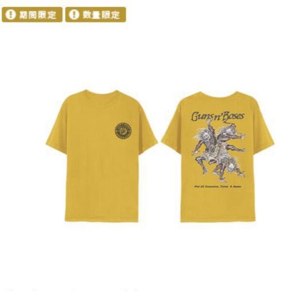 Guns N' Roses Japan 2025 Tシャツ 日本限定 Lサイズ イエロー