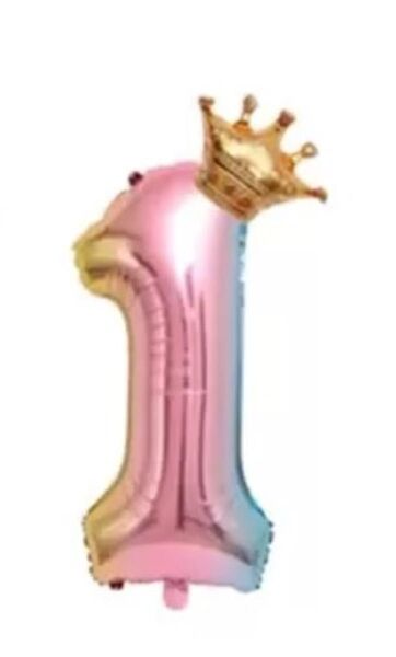 新品 32インチ 数字1 ビック数字バルーン クラウン 2個セット 装飾 誕生日パーティ 風船 記念日 お祝い