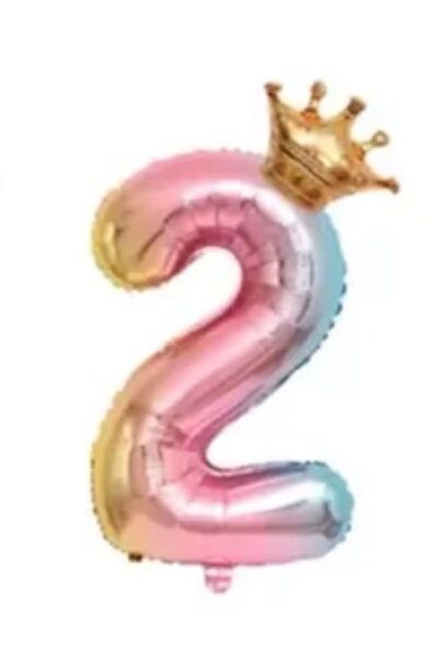 新品 32インチ 数字2 ビック数字バルーン クラウン 2個セット 装飾 誕生日パーティ 風船 記念日 お祝い